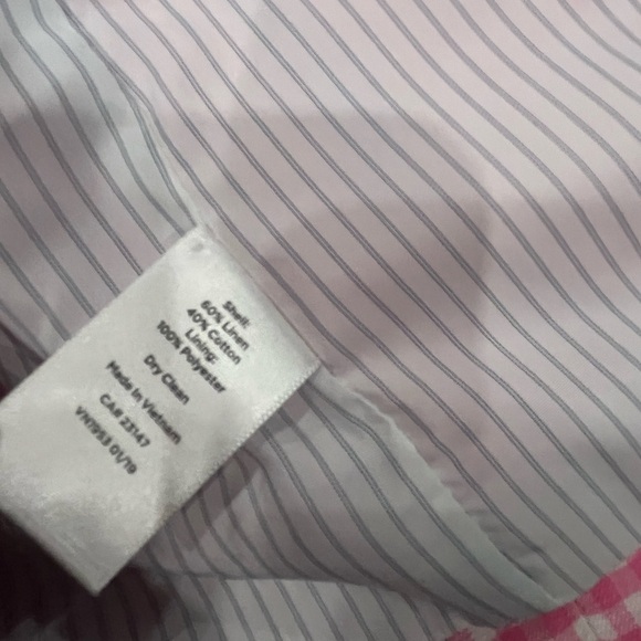 [US14]Talbots Collette’s Pink Gingham Preppy Women's Linen Blend Blazer NWOT - Picture 14 of 15